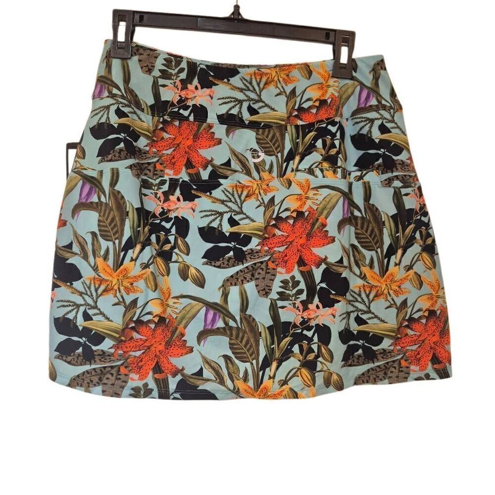 Foray Golf Women's Aqua & Multicolor Floral Hot Tropics Floral Poly/Spandex Skor